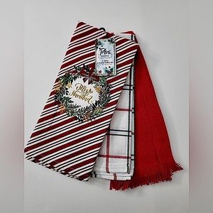Pbs HOME HOLIDAY 3 PIECE KITCHEN TOWEL SET